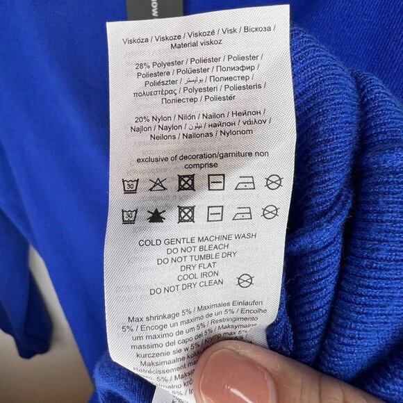 Vero Moda Womens Blue Funnel Neck Knit Dress Long Sleeves Size M Relaxed Fit NWT - Picture 4 of 7